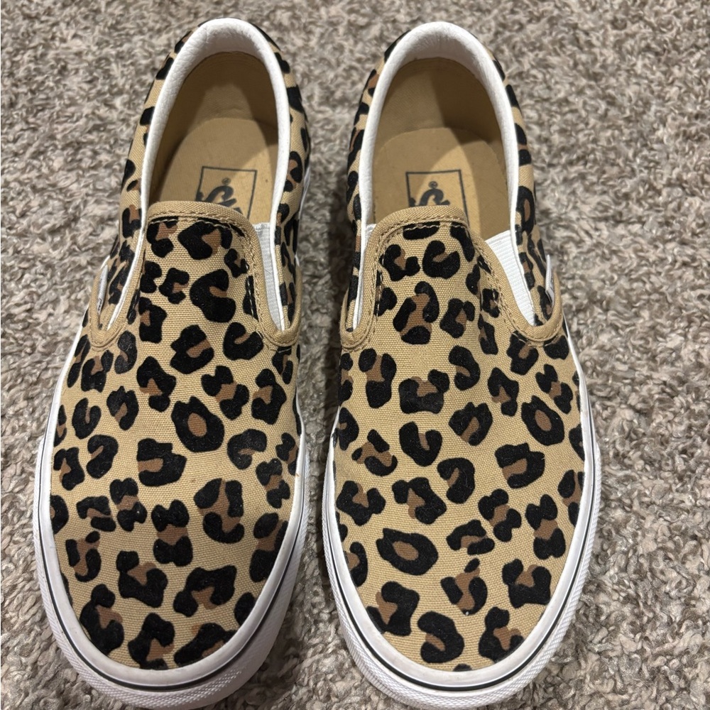 Vans Leopard Print Slip-On Shoes